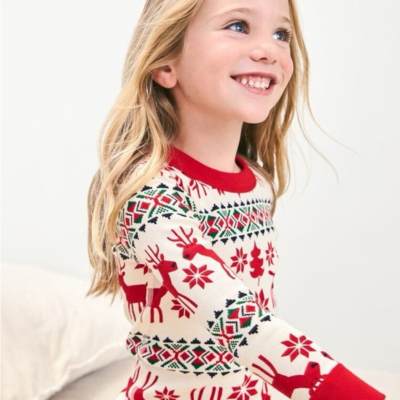 Hanna Andersson Dear Deer Holiday Christmas Pajama Top Unisex Size 8 (130) - Picture 1 of 6